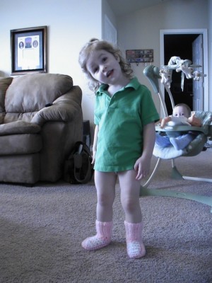 Just ignore the lack of pants...