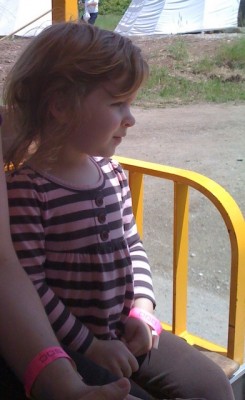 Amelie's favorite treat of the day: riding the trains around the park. She was in heaven.