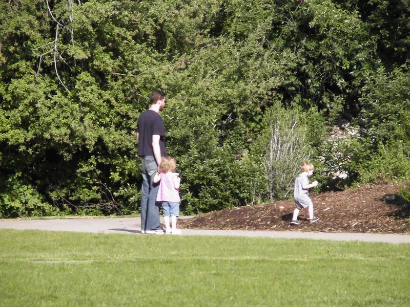 Chasing butterflies. Better watch out, butterflies. Calder looks like he means business!