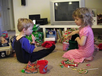 Seeing what else Santa left for them. 