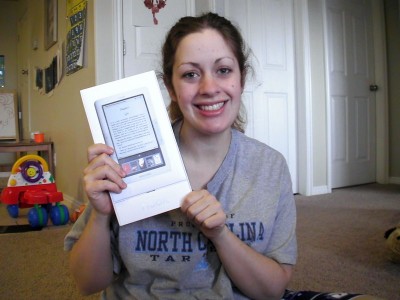 Ugh--lovely Christmas morning shot. But the Nook looks great! And I just love it. One of the best presents ever. Thanks, Sweetheart!