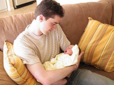 And his Daddy will snuggle him like this.