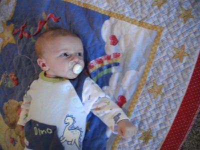 Easton is doing so great. Just had his 2-month check-up and he's gained 4 pounds since birth. I can't get enough of his sweet cooing and the little laugh that is just starting to emerge.