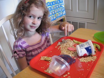 One of the obstacle courses. It was so fun to watch her set it all up and then encourage her little buddies along.