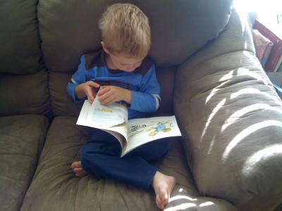 Calder is enjoying all of the fun books we get to read together. 