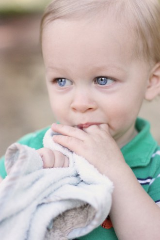 My darling boy and his blankie at his one-year photo shoot.