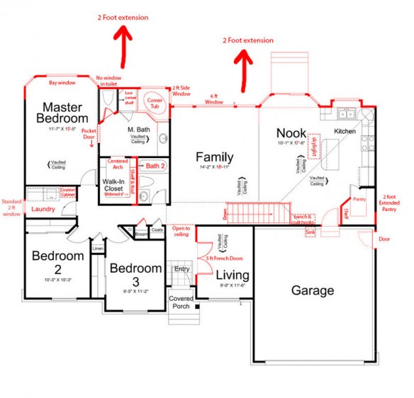 We've moved some things around, added 2 feet across the back of the house, and added some other fun stuff.