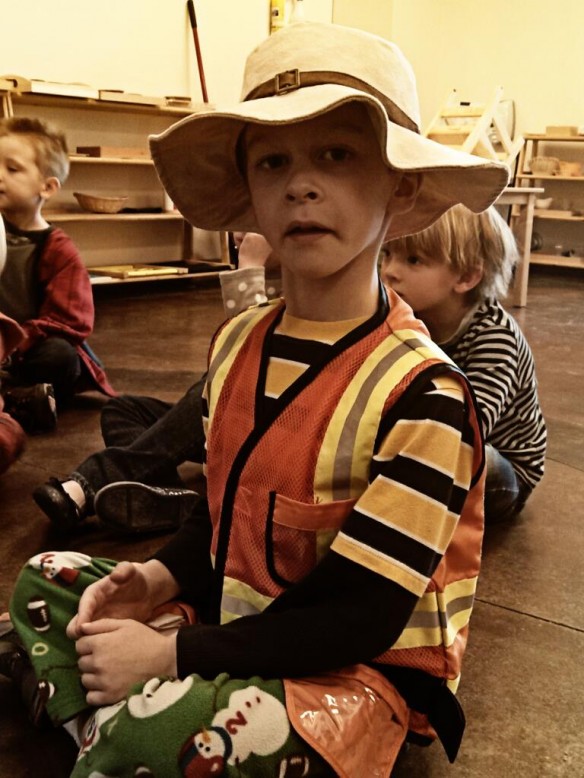 A picture taken by his preschool teacher on Wacky Wednesday (the day of the year when the kids come to school in a wacky outfit).