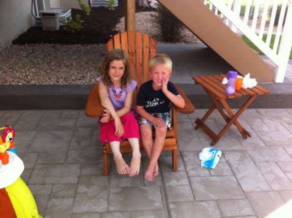 The kids have been having so much fun with neighborhood kids. This is Aiden.