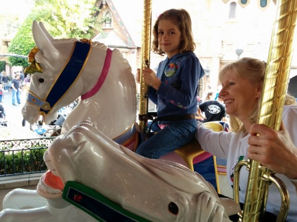 Amelie got to ride a special carousel horse called Jingles. This horse was made to commemorate the 50th anniversary of Mary Poppins.