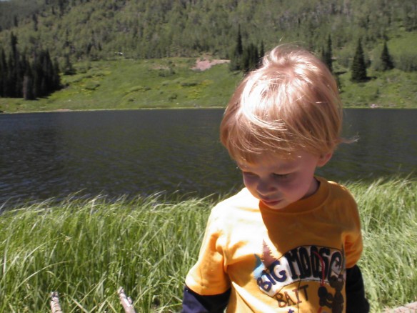He loves being outside, exploring and playing and fishing. He's so excited for the day when we start taking overnight camping trips and wants to be a runner just like Daddy.